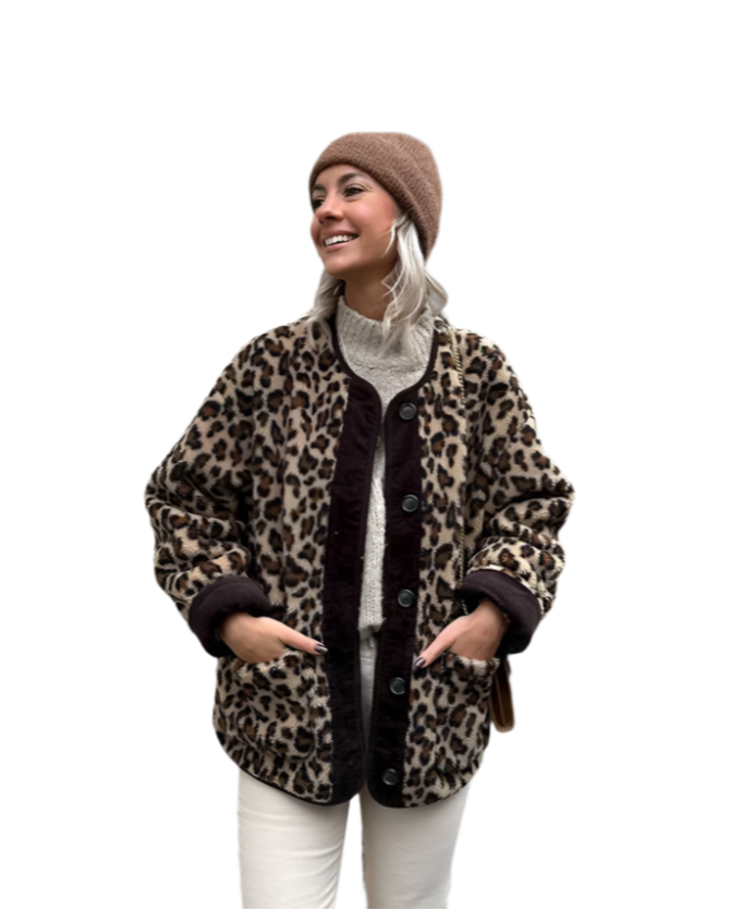 Adeline - Leopardprint-Fleecejacke für Frauen
