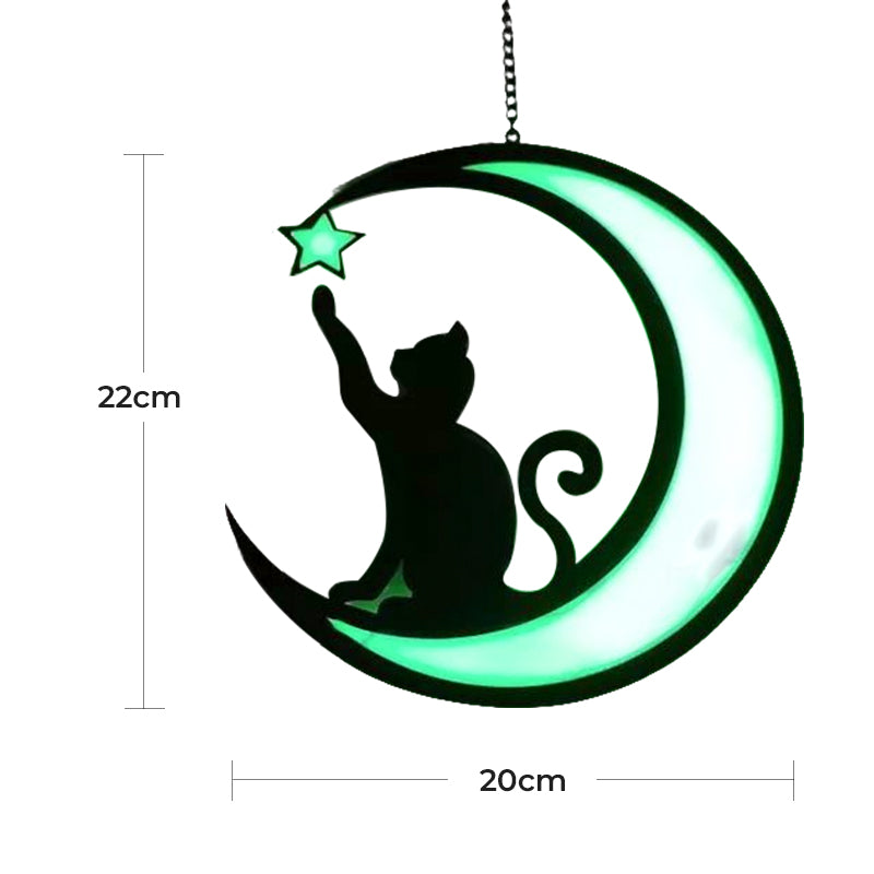 MysticPaws Katze & Halbmond Lampe – Magisches Stimmungslicht für Gemütliche Einrichtung