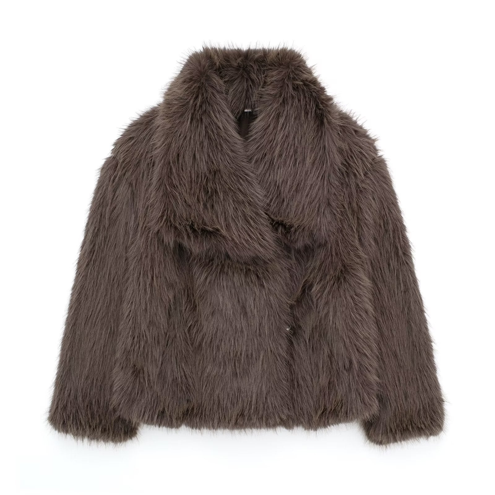 Corrine - Oversized-Imitatpelzjacke mit breitem Kragen