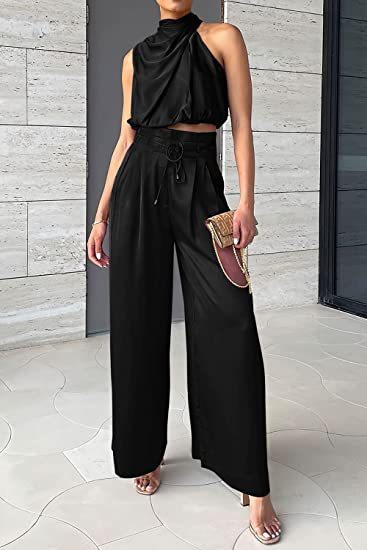 Léna Sommer-Set für Damen Ärmelloses Top und Hosen mit weitem Bein