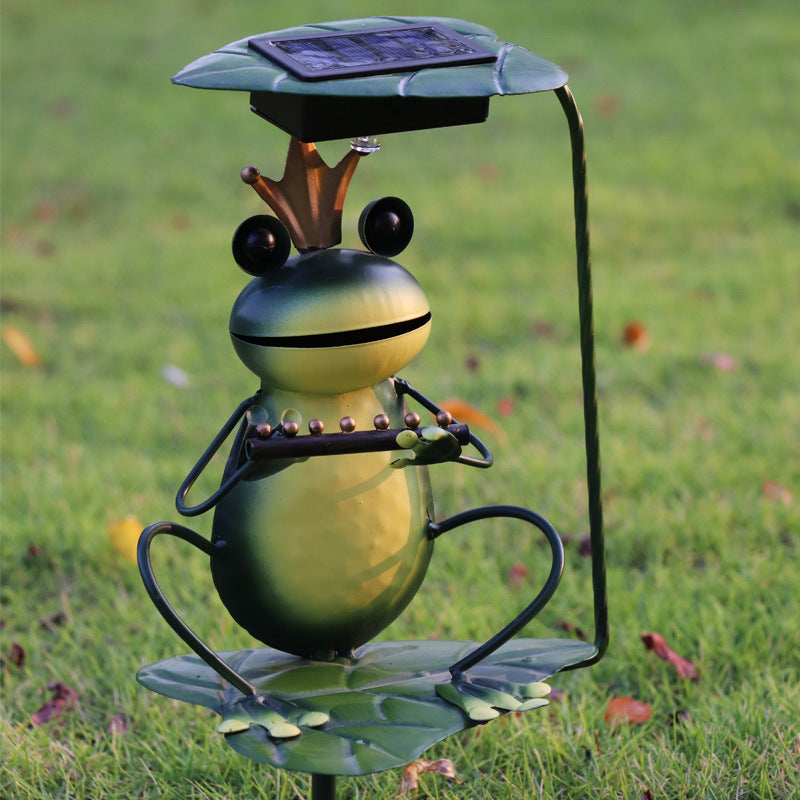 GardenFrog Solarbetriebene Dekorative Lampe – Verspielte Außen-Stehleuchte