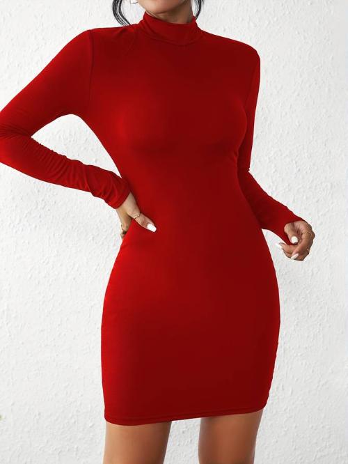 Gelisa - Klassisches Bodycon-Kleid mit Rollkragen