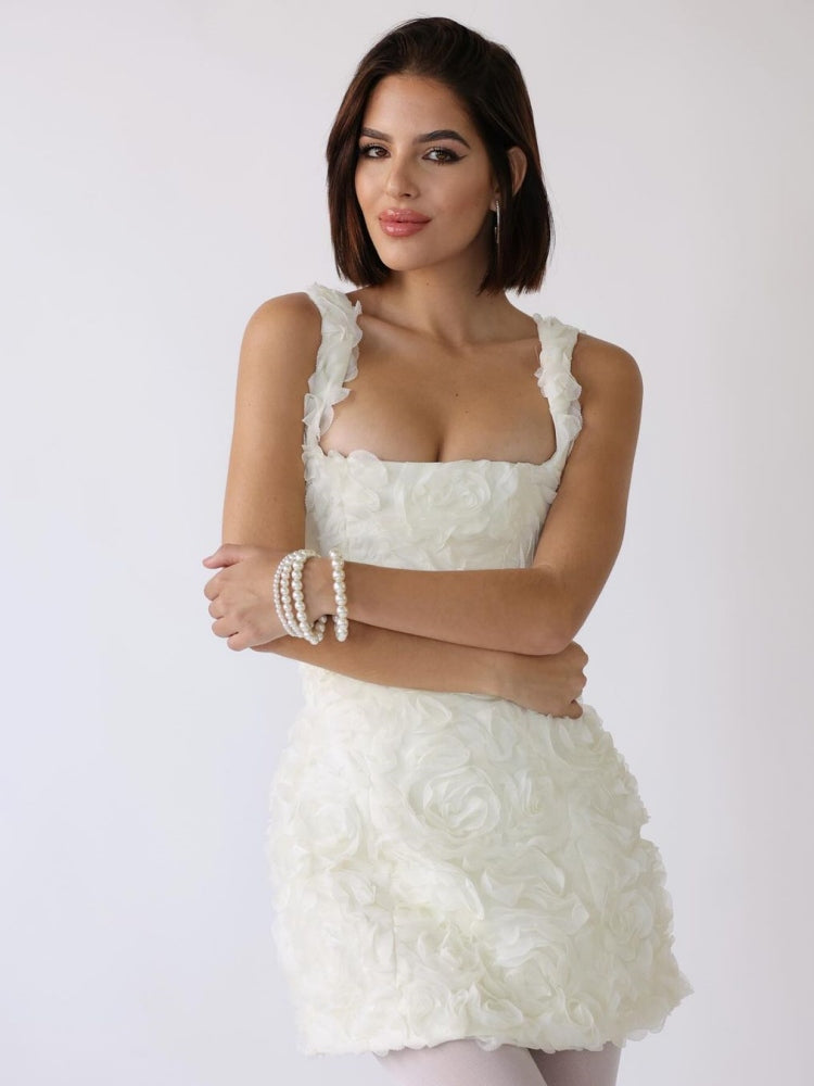 Isabella Korsett Minikleid mit Blumenapplikationen