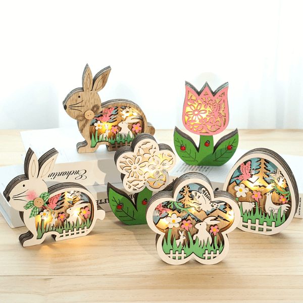 FestiveDecor - Ostern LED Holz Dekorationskollektion