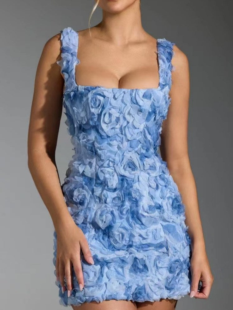 Isabella Korsett Minikleid mit Blumenapplikationen