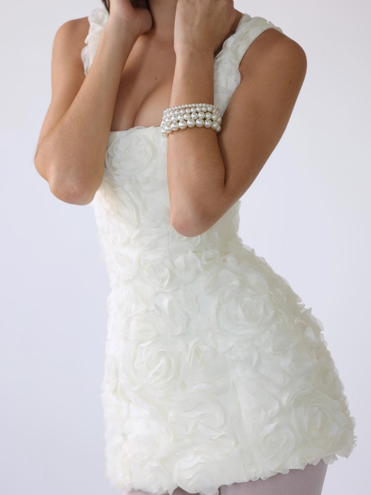 Isabella Korsett Minikleid mit Blumenapplikationen