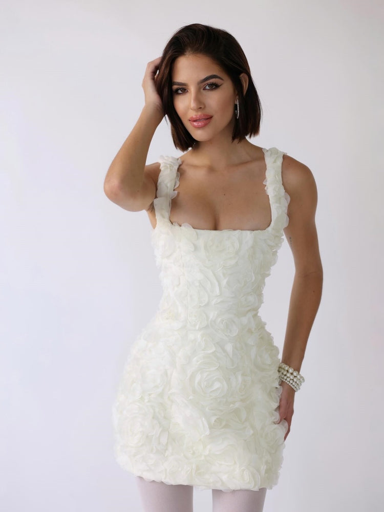 Isabella Korsett Minikleid mit Blumenapplikationen