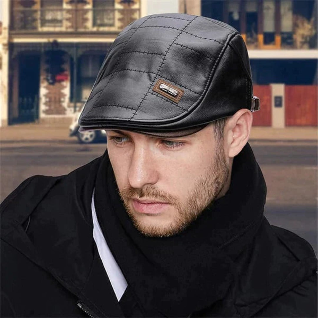 Jade - Retro-inspirierte Baret aus PU-Leder