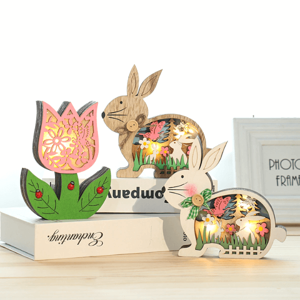 FestiveDecor - Ostern LED Holz Dekorationskollektion