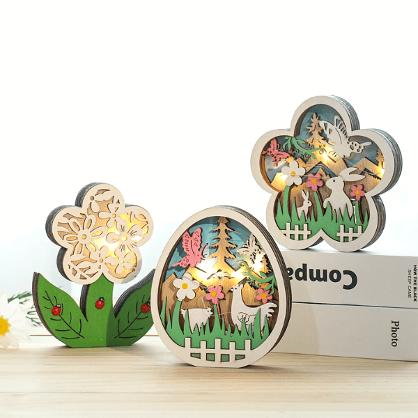 FestiveDecor - Ostern LED Holz Dekorationskollektion
