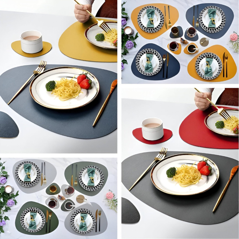 Bordluna Elegante Beidseitige Tischsets & Untersetzer-Set
