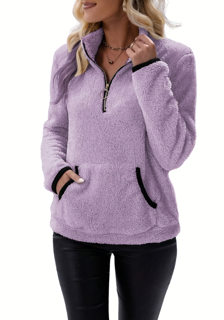 Willow - Warmer Fleece-gefütterter Halbzip-Pullover