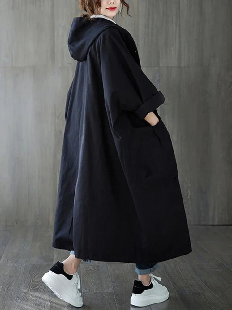 Sofie Let Trenchcoat mit Kapuze und Knopfschluss für Damen