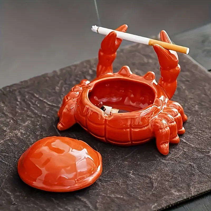 CrabbySmoke – Einzigartiger krabbenförmiger Aschenbecher mit Deckel