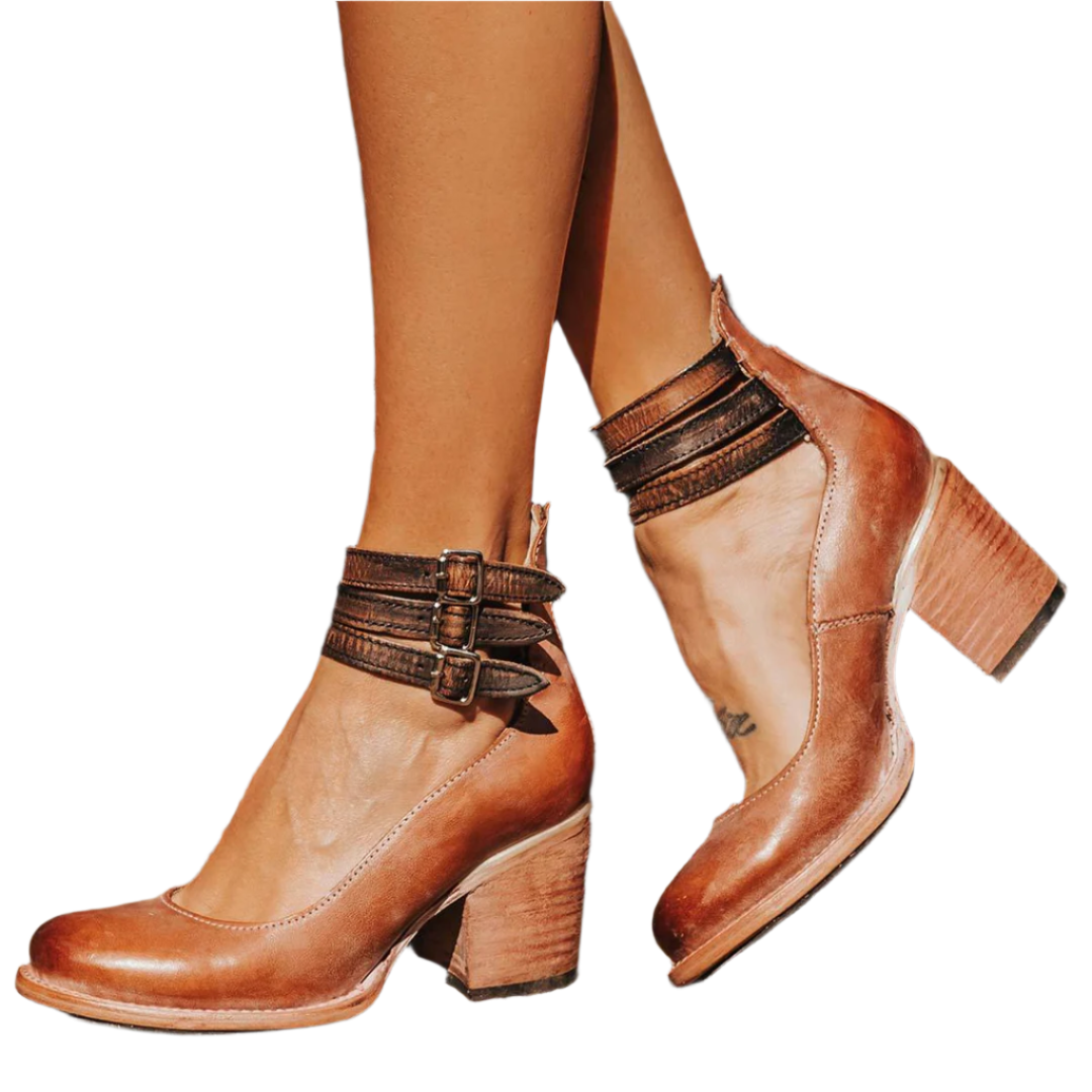 Alliah - Schicke Stilettos mit quadratischem Absatz und Knöchelriemen