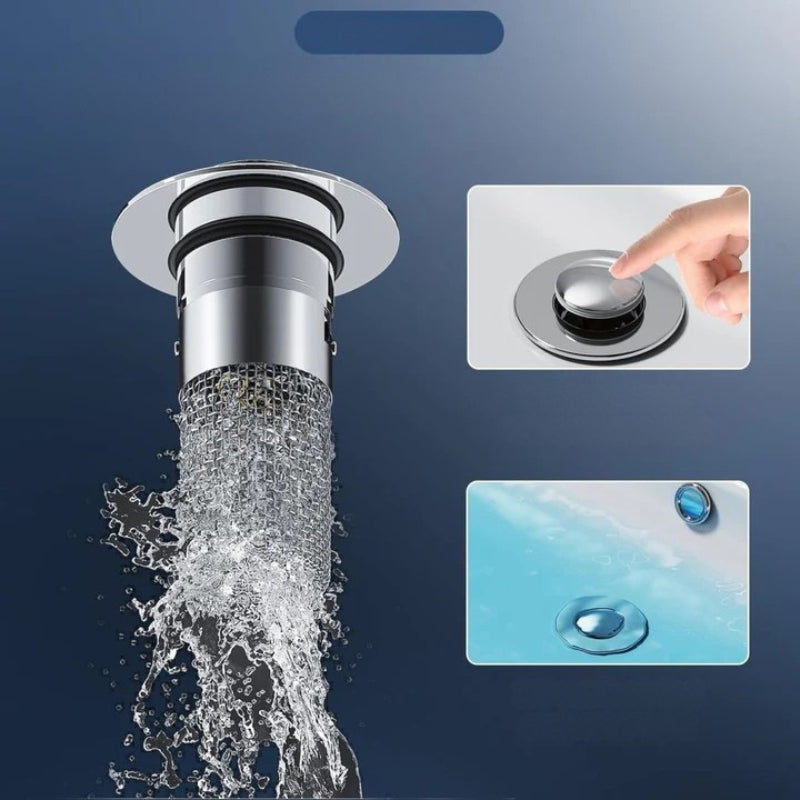 KlarStrøm Filterstopfen mit Haarsieb für Abfluss in Küche und Bad