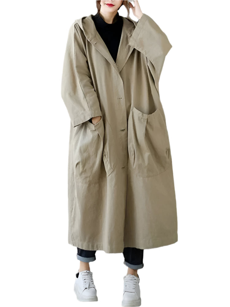 Sofie Let Trenchcoat mit Kapuze und Knopfschluss für Damen