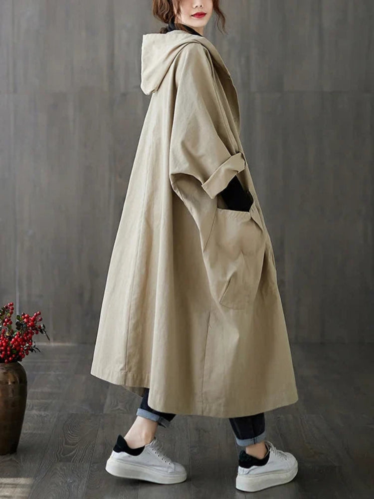 Sofie Let Trenchcoat mit Kapuze und Knopfschluss für Damen