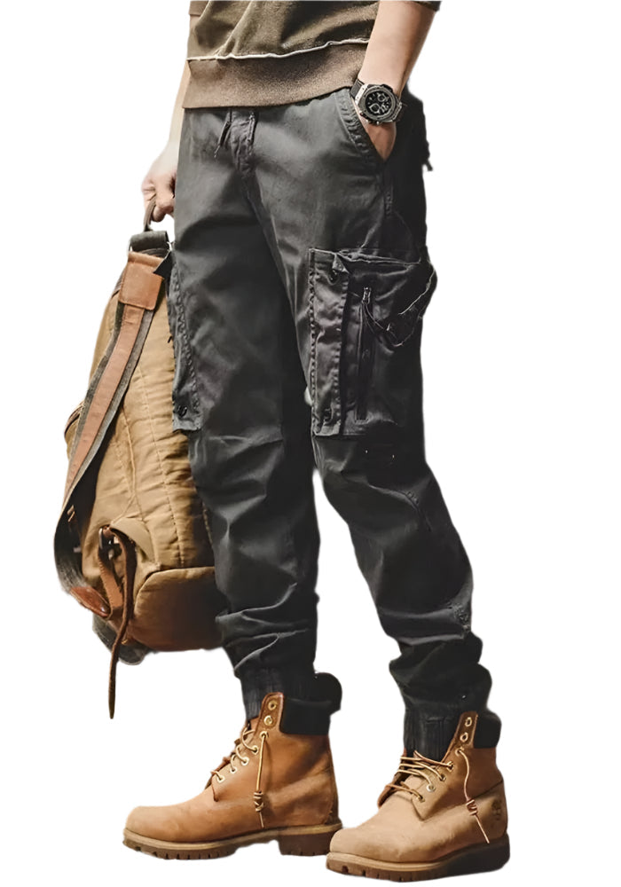 Calvin - Herren Cargohosen mit konischen Beinen und mehreren Taschen Design