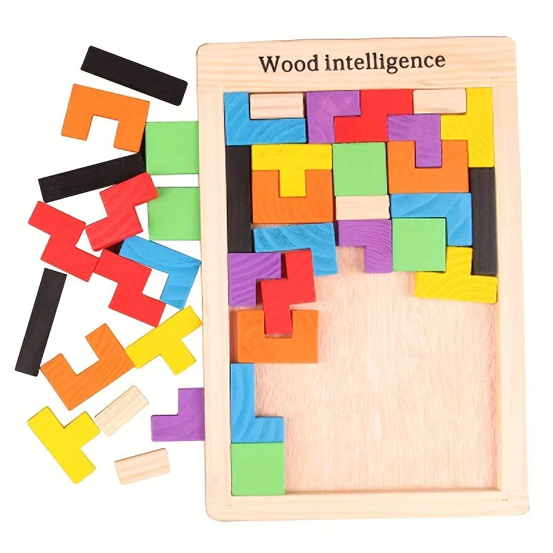BrightBlocks 3D-Holz Tangram Puzzle für Kinder – STEM Geisteswringer