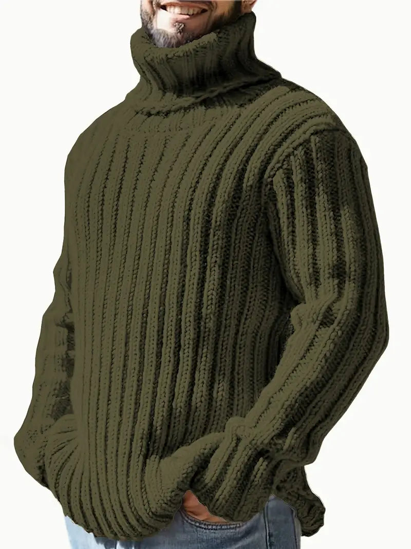 Holger - Tykstrickter Rollkragenpullover