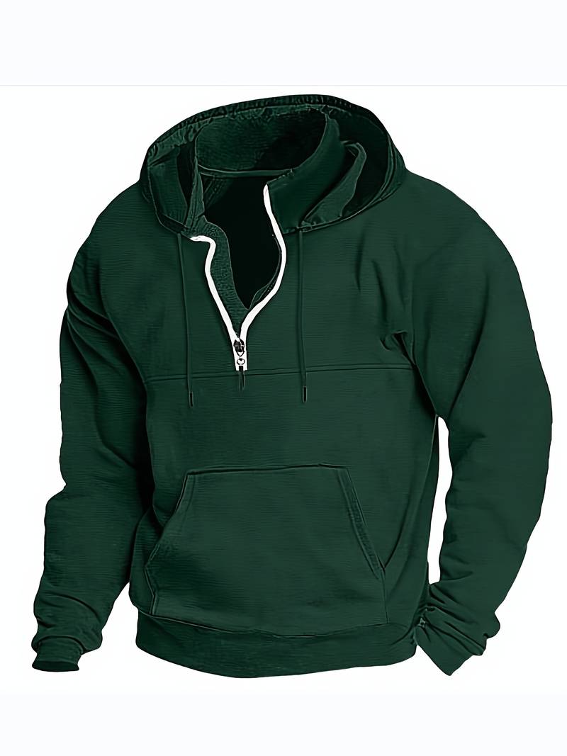 Hans - Hoodie mit halbem Reißverschluss und Taschen