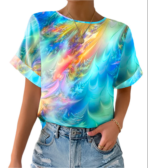 Madeline - Abstrakte Batik-Bluse für Frauen