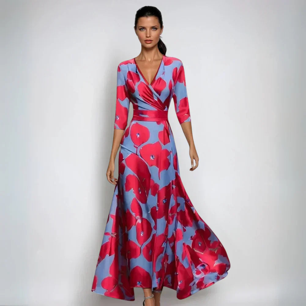 Isabella Stilvolle Blümchen Wickelkleid – Femininität und Eleganz