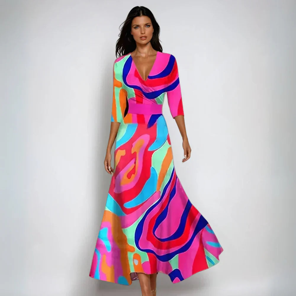 Isabella Stilvolle Blümchen Wickelkleid – Femininität und Eleganz