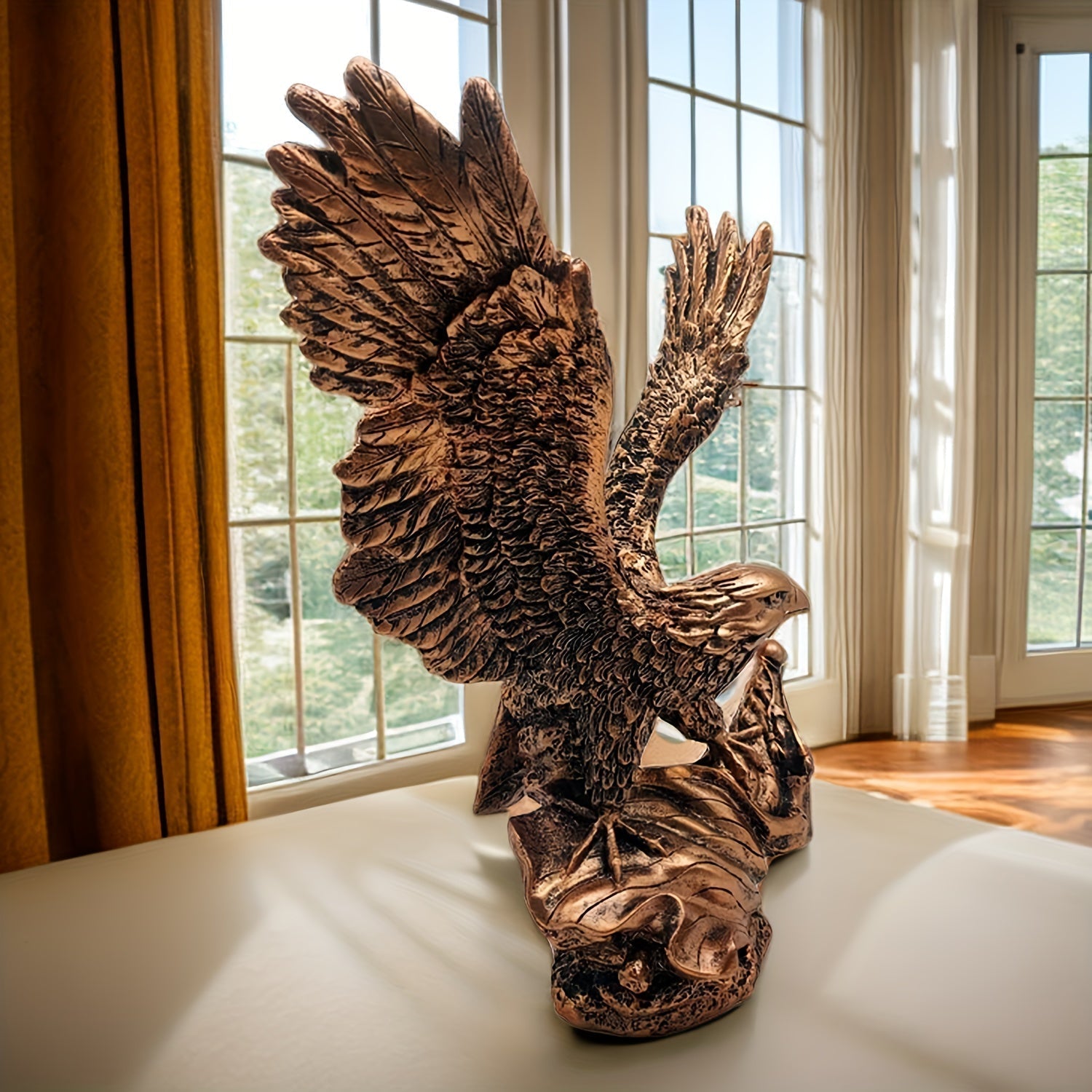 AeroGlide Majestätischer Adler Statue – Beeindruckende Dekoration mit Ausgebreiteten Flügeln