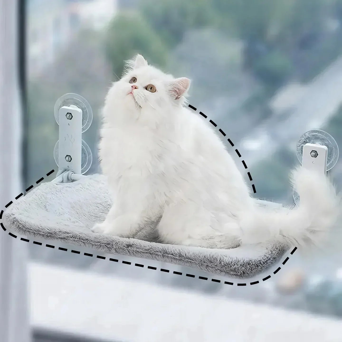 Faltbare Fensterhängematte für Katzen mit abnehmbarem Bezug und starker Unterstützung