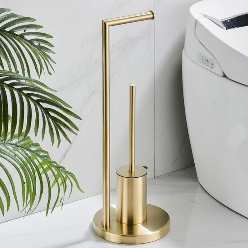CleanStand Freistehender Toilettenpapierhalter mit Küchenbürste