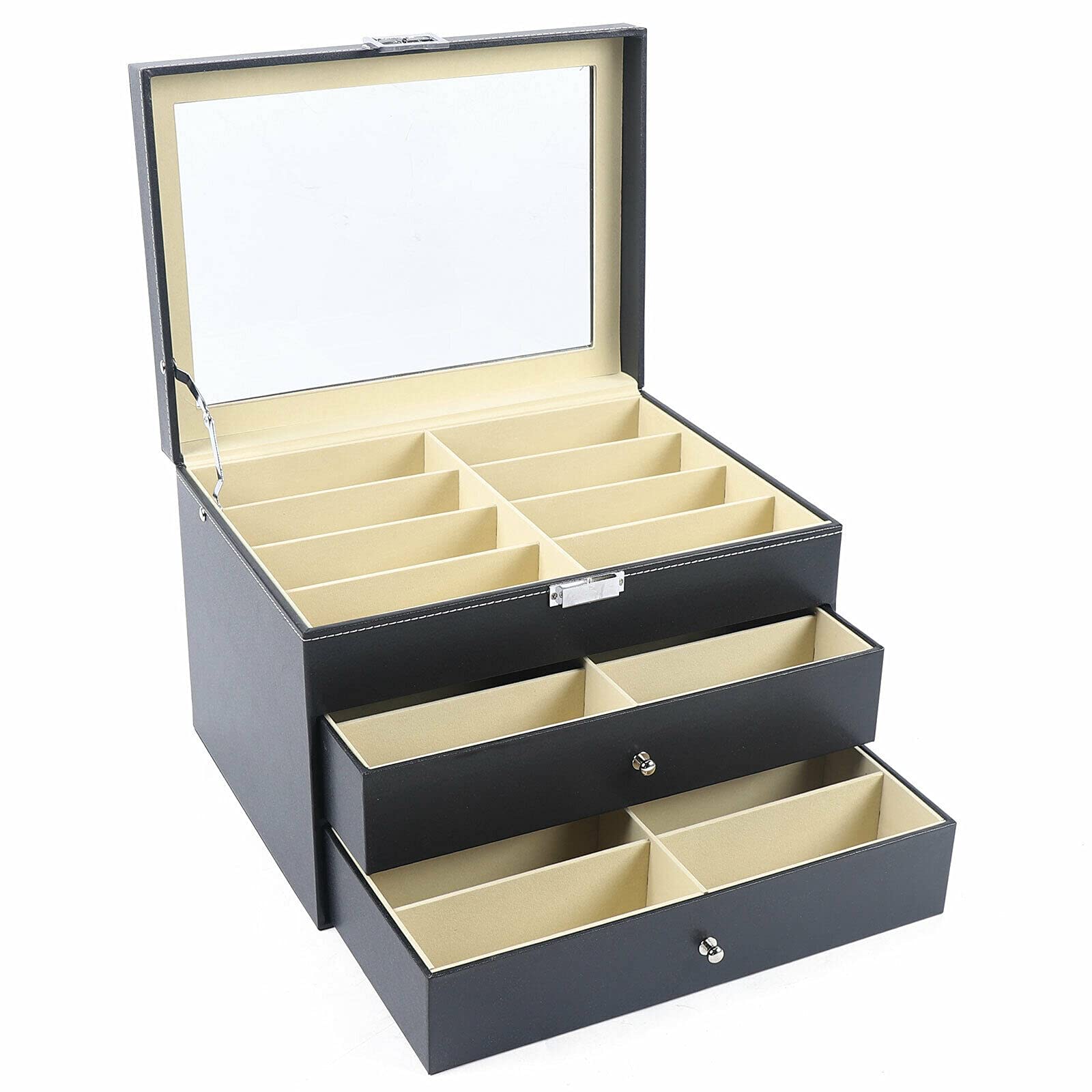 LumeStor Aufbewahrungsbox – Elegantes 3-lagiges Design mit transparenten Fächern