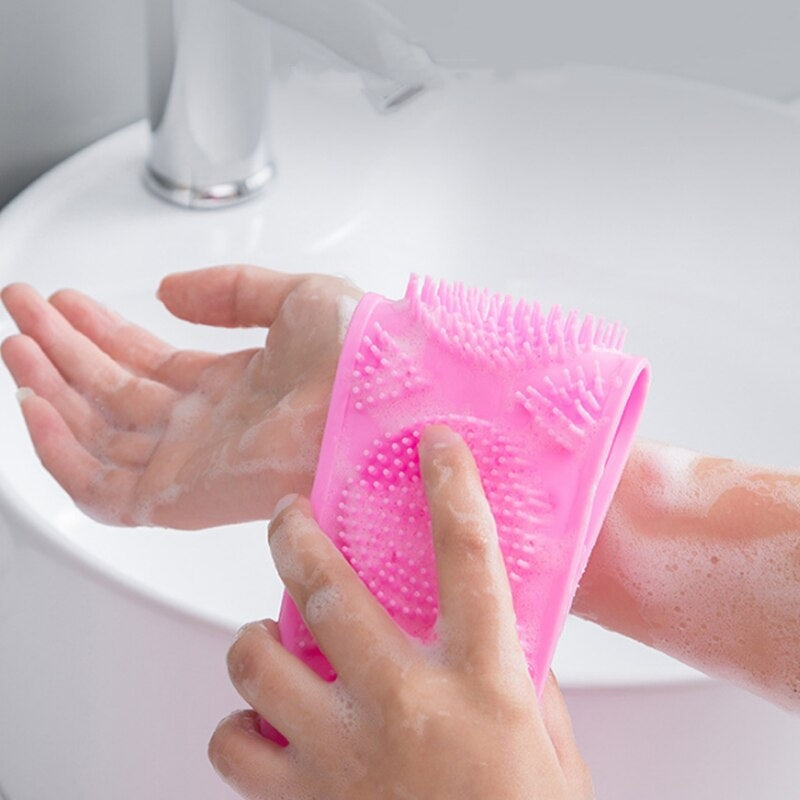 ScrubEase Flexible Körperpeeling-Bürste mit Tiefenreinigung und Entspannendem Duschbad