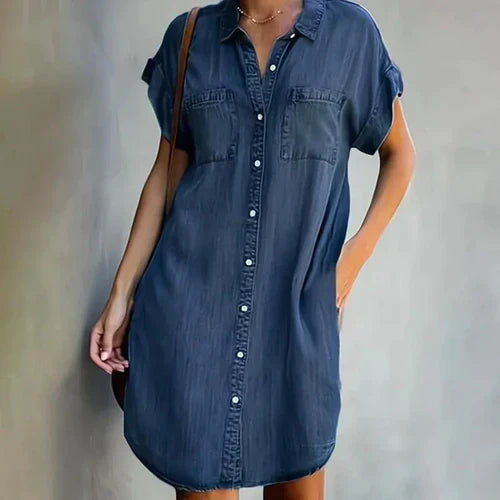 Denim Vouge - Denim-Kleid mit Ärmeln