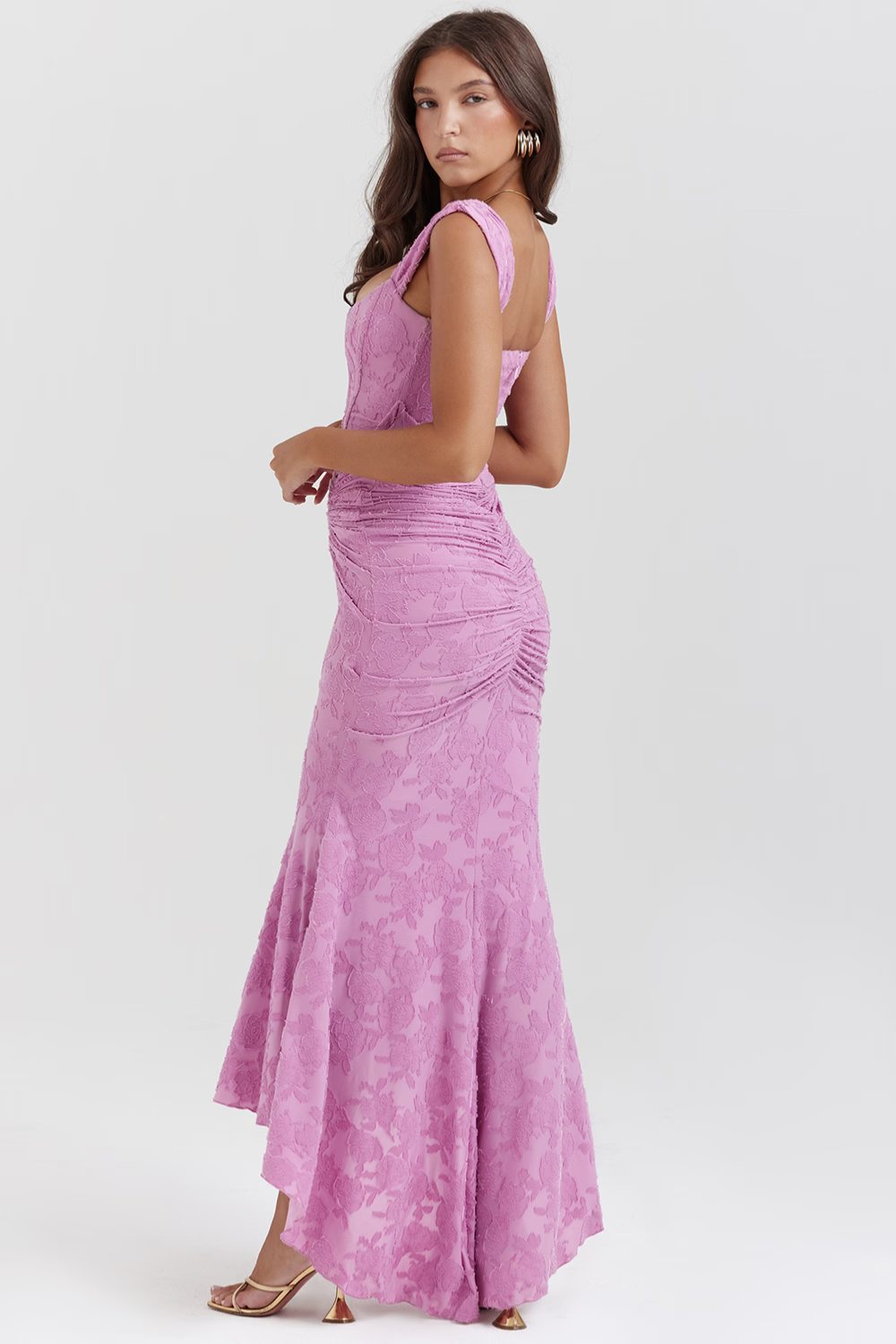Celeste Maxikleid mit tiefem V-Ausschnitt