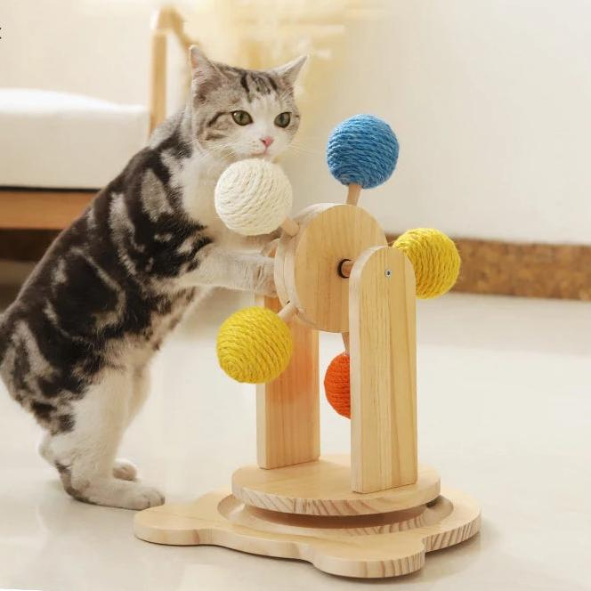 Multifunktionelles Kratzbaum mit Riesenrad für Katzen