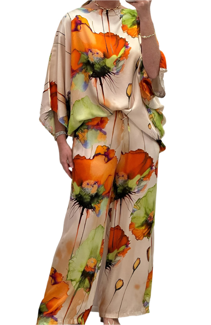 Geldy - Gestreifter Oversize-Top mit weiten Beinen und Hose