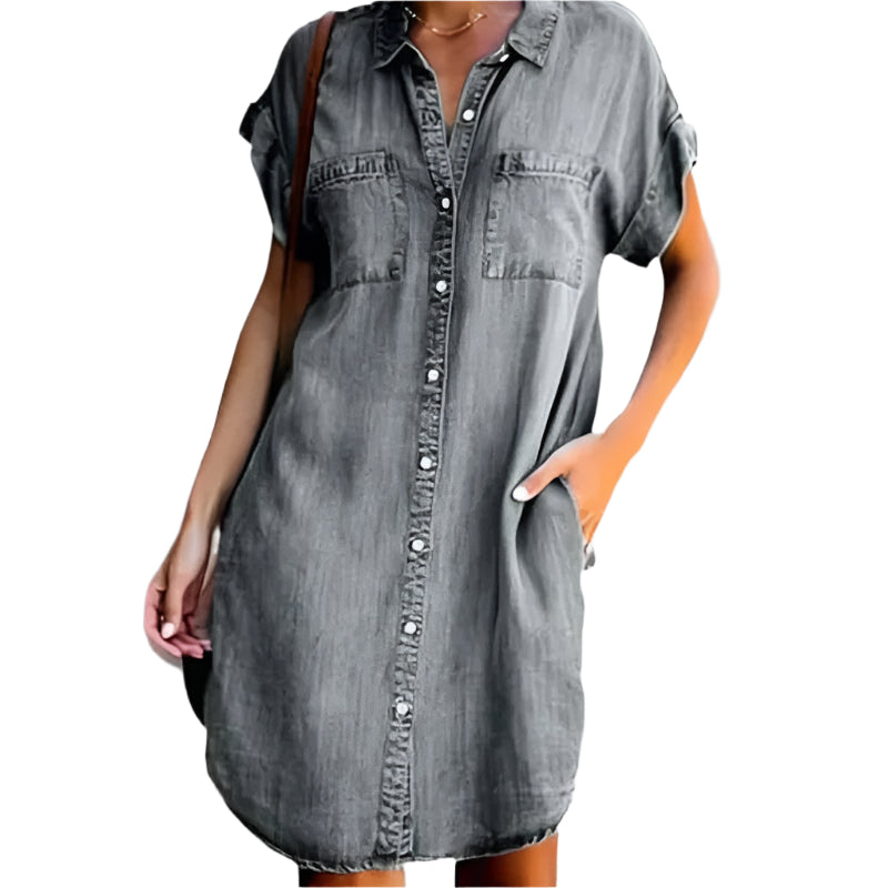 Lydia - Klassisches Denimkleid mit Knöpfen
