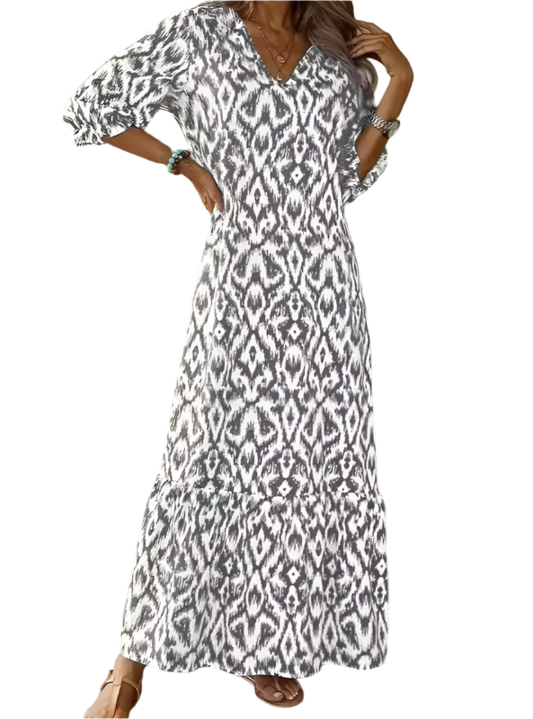 Jasmin - Glamouröse langärmelige Maxikleid