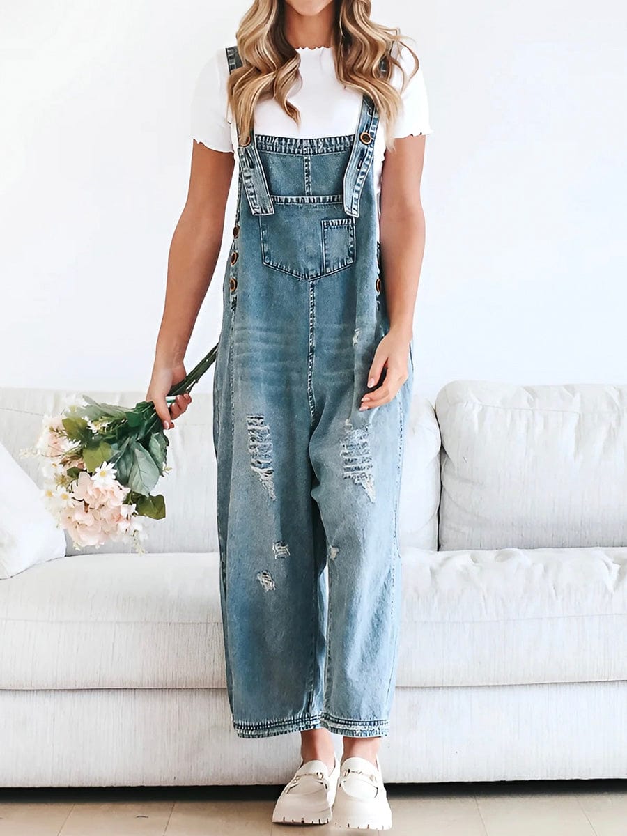 Olivia Ärmelloser Lockerer Denim-Overall