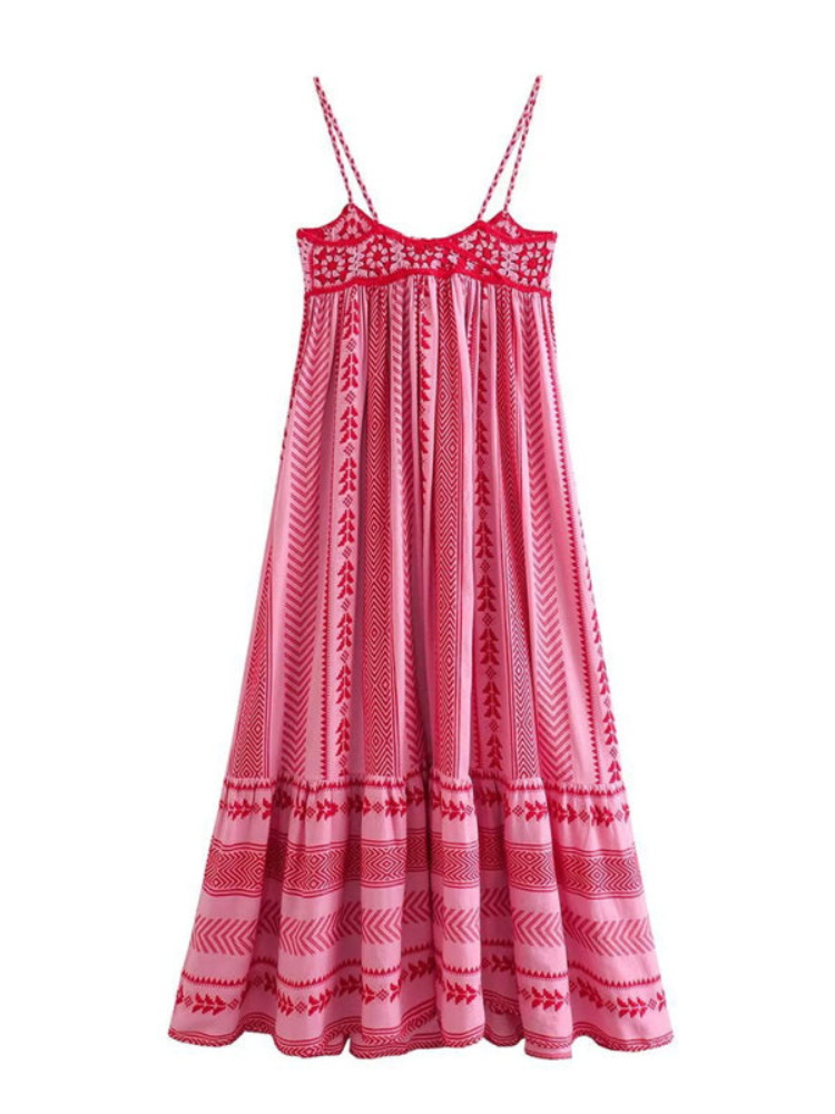 Elowen Rygfri Spaghetti-Träger Maxi Kleid
