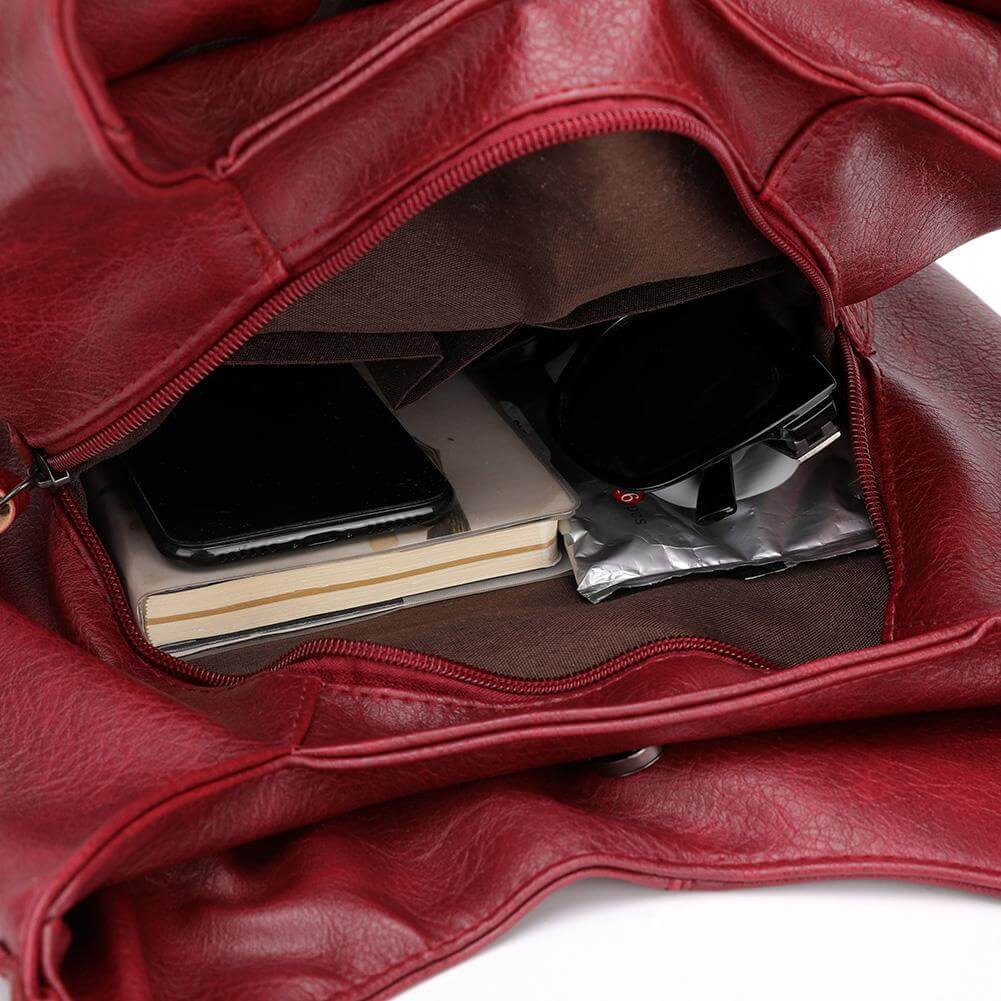 LuxeSlouch – Vegane Slouchy Schultertasche aus Leder