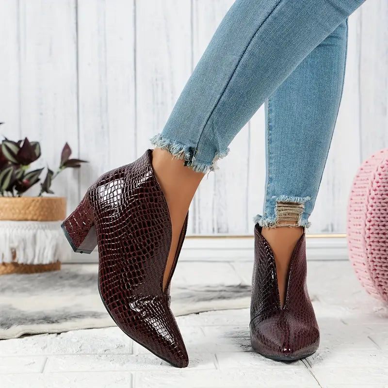 CityBelle Damen Slip-On Stiefel – Elegante Knöchelstiefel für den Alltag