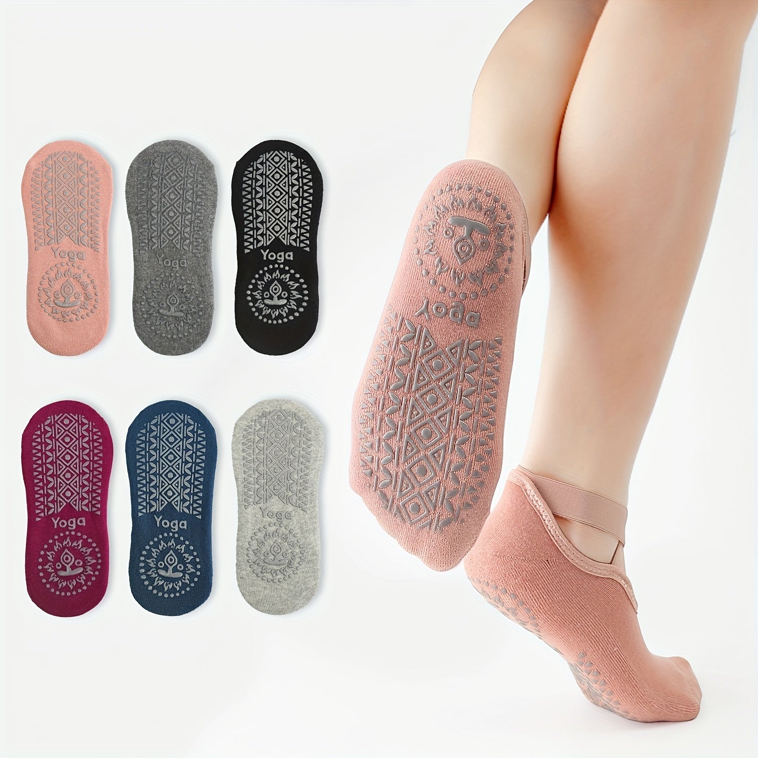 Flora | Kreuzriemen Yoga-Socken für Stabilität