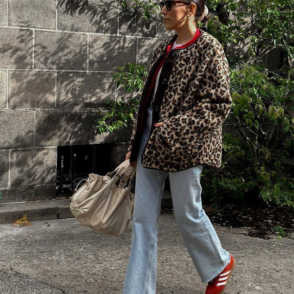 Adeline - Leopardprint-Fleecejacke für Frauen