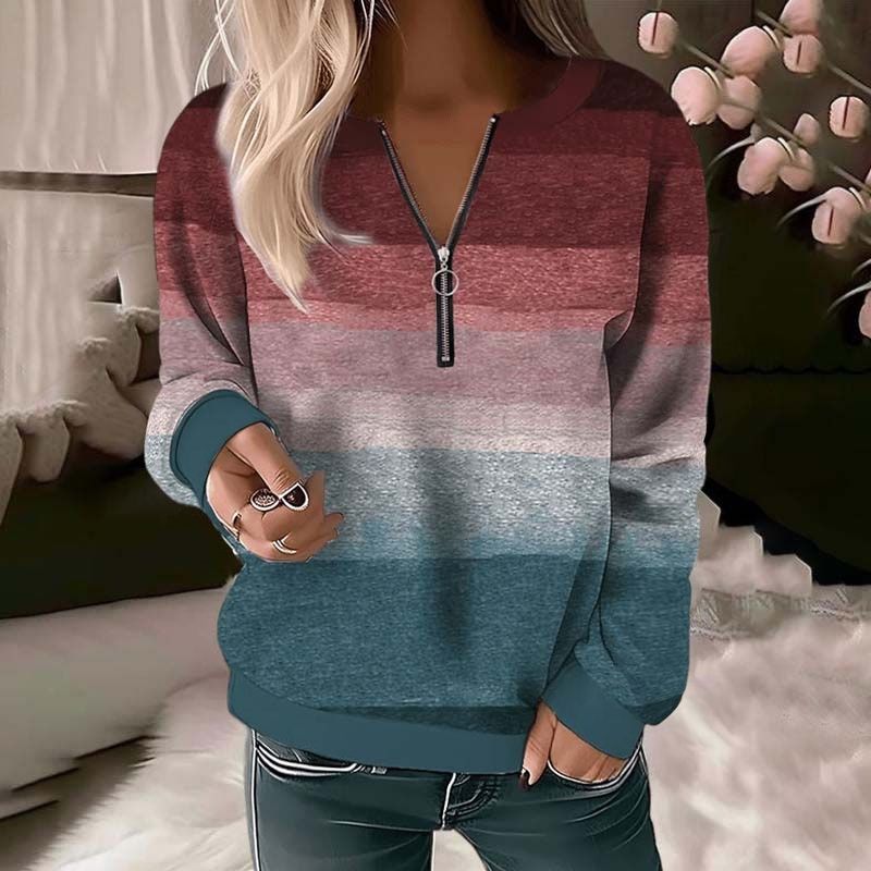 Amanda - Farbauswahl Sweatshirt mit halbem Reißverschluss für Frauen
