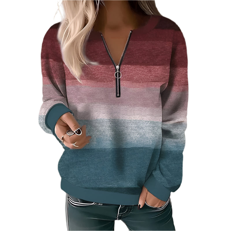 Amanda - Farbauswahl Sweatshirt mit halbem Reißverschluss für Frauen