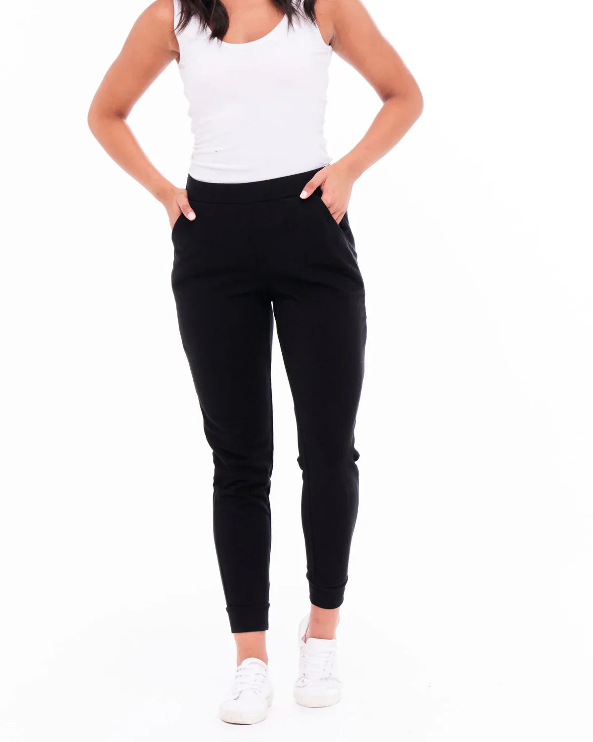 Luna Schicke Schwarze Hose mit hoher Taille