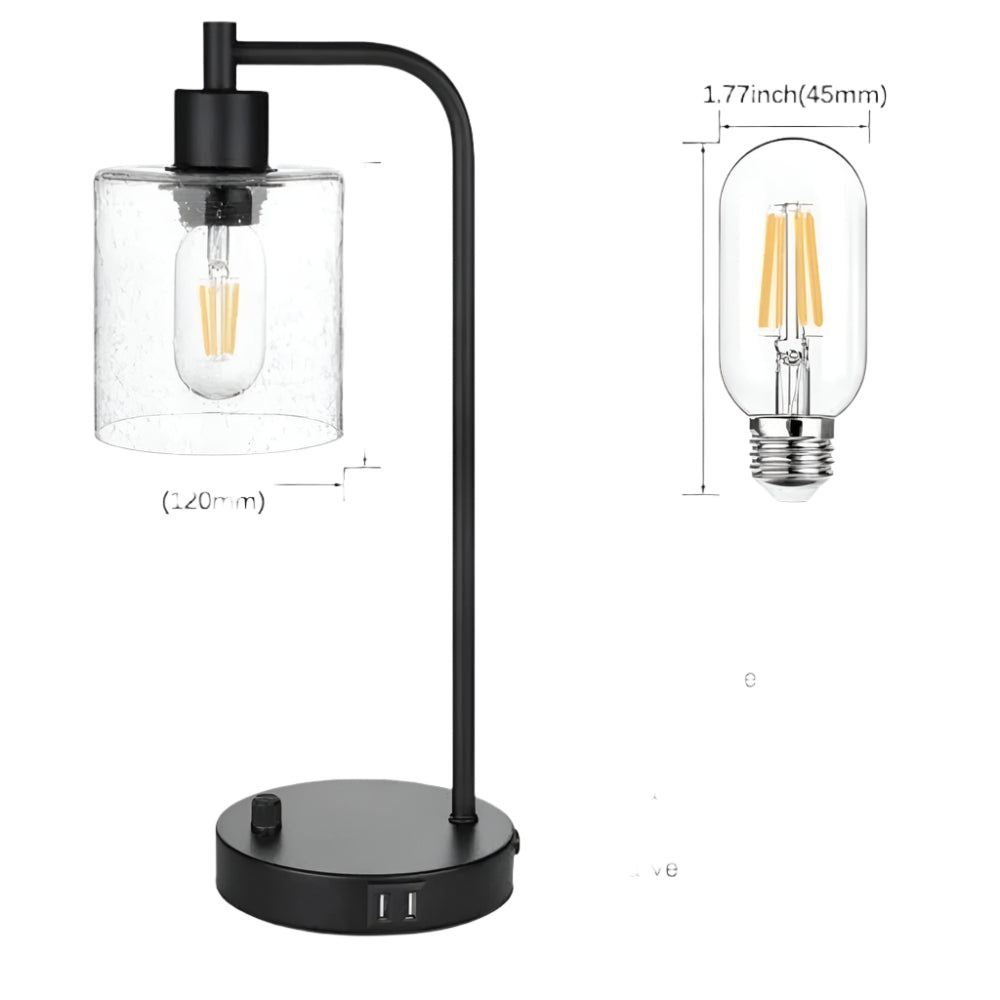 ClarityCharge LED-Schreibtischlampe – Moderne Glasklemme